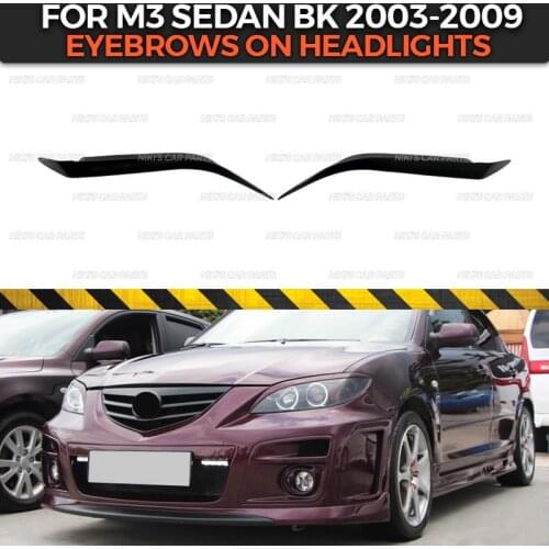Eyebrows on headlights case for Mazda 3 SD 2003-2008 ABS plastic cilia eyelash molding decoration car styling tuning