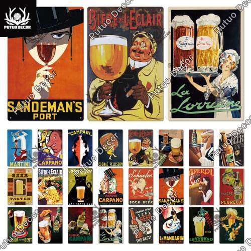 Putuo Decor Beer Plaque Metal Vintage Metal Sign Retro Sign Vintage Poster Decoration for Bar Pub Club Man Cave Home Wall Decor