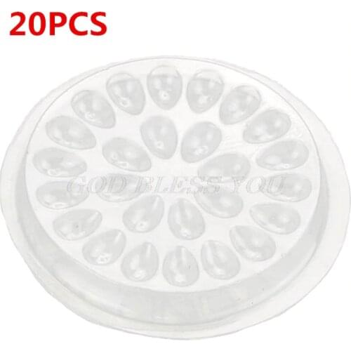 20Pcs Disposable Flower Shape Eyelash Extension Glue Holder Gasket Pads Transparent Eyelashes Adhesive Pallet With 27 Wells Tool