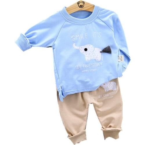 Children Cotton Clothes Spring Autumn Baby Boy Girl Letter Print T Shirts Pants 2Pcs/sets Infant Kids Fashion Toddler Tracksuits