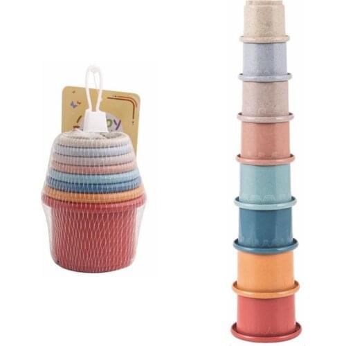 Baby Toy Stacking Cup Toys Educational Nesting Ring Tower Baby Bath Beach Stack Toys Tower Gift For Newborn Baby Boy And Girl