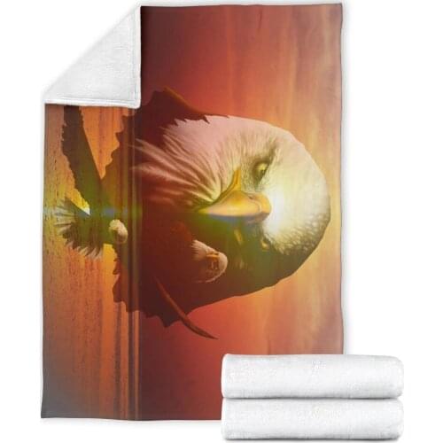 Eagle 3d printed fleece blanket for Beds Hiking Picnic Thick Quilt Fashionable Bedspread Sherpa Throw Blanket 04