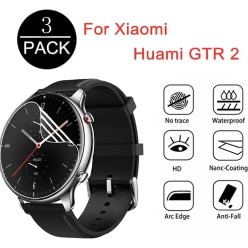 3pcs Hydrogel Film For Xiaomi Huami Amazfit GTR 2 Smart Watch Soft Clear Full Screen Protector For Huami Watch GTR2 Not Glass