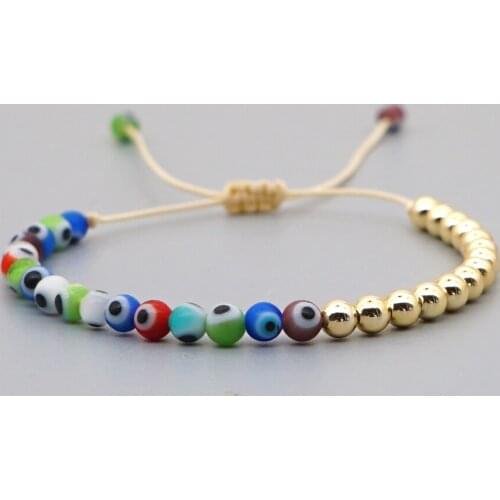 Go2Boho Turkish Evil Eye Bracelets Boho Pulseras Mujer 2020 Handmade Bracelet For Womens Jewellery Japan Inoxidable Golden Beads