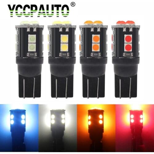 HYZHAUTO 10Pcs T10 W5W LED Bulbs For Car Dome Reading Door Position Clearance Lights 168 192 3030 Smd Auto Lamp DC12V