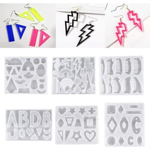 Resin Crystal Epoxy Mold Earrings Necklace Pendants Tray Casting Silicone Mould DIY Crafts Jewelry Making Tool