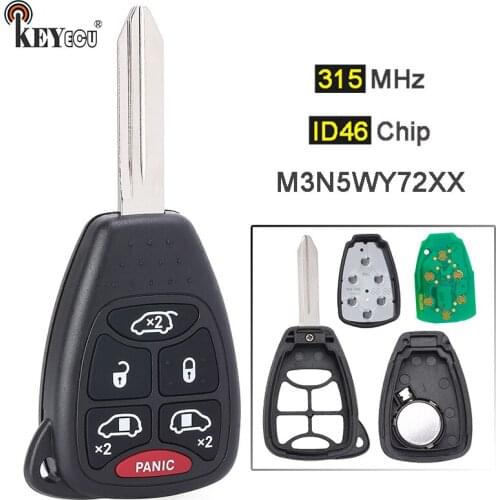 KEYECU 315MHz ID46 Chip M3N5WY72XX Replacement 5+1 6 Button Remote Key Fob for Chrysler Town & Country, for Dodge Grand Caravan