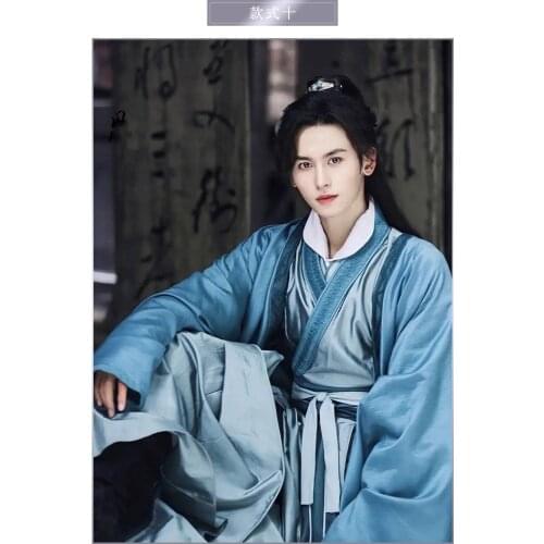 Zhou ZiShu Gay Boy Love Male Scholar Swordmen Master Wide Sleeve Immortal Cosplay Costume Hanfu Drama Word of Honor Shan He Ling
