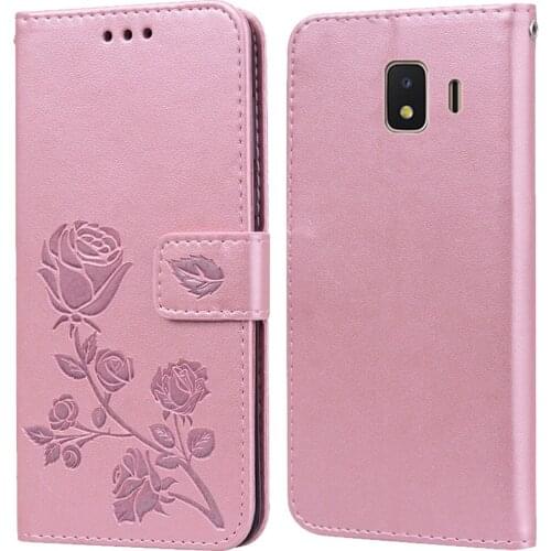 Luxury Leather Flip Book Case for Samsung Galaxy J2 Core Pure Prime Pro J200F J210F G532F Rose Flower Stand Case Phone Cover Bag