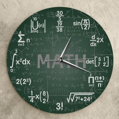 Math Formulas Wall Clock Back To School Science Mathematics Art Wall Clock Modern Design School Classroom Decor Math Geek Gift