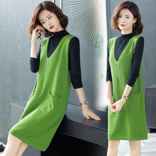 Fashion Autumn Women Sweater 2021 Spring Korean Womens Knitted V-neck Pullover Loose Casual Knitting Tops Waistcoat Vest Y677