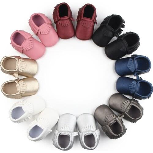 PU Leather Newborn Baby Boy Girl Baby Moccasins Soft Moccs Shoes Bebe Fringe Soft Soled Non-slip Footwear Crib Shoes.CX171C