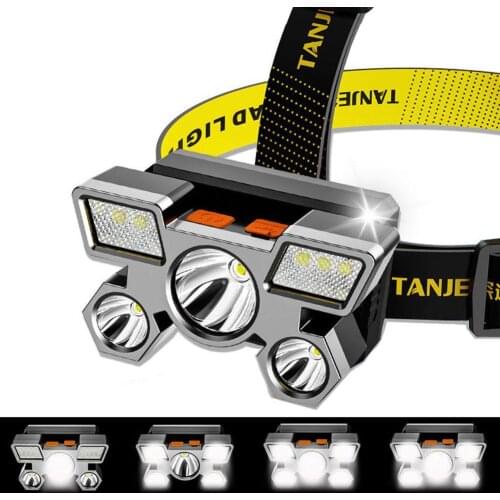 Powerfull Headlamp Rechargeable Outdoor Night Running Headset USB Camping Flashlight Light Lamp Torch Charging Headlight Se Q3M7