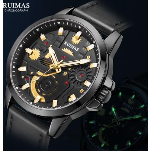 RUIMAS Watches Men 2020 New Top Brand Military Sport Watch Man Casual Leather Strap Quartz Wristwatch Waterproof Relogios Clock