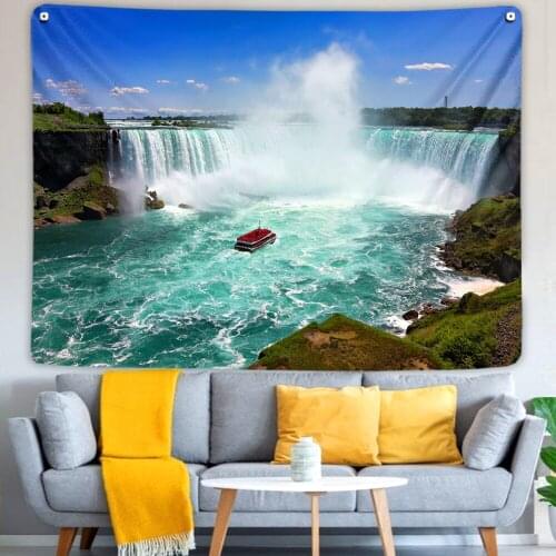 Niagara Falls Landscape Tapestry Maid Of The Mist Cruise Mandala Home Art Decor Wall Hanging Hippie Bohemian Yoga Mattres