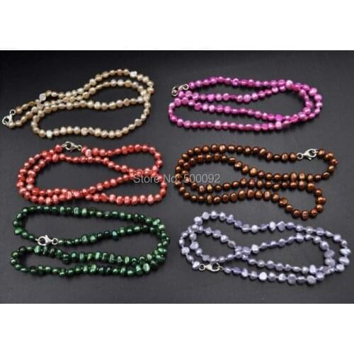 Wholesale 15 strands mix 5-6mm freshwater pearl necklace