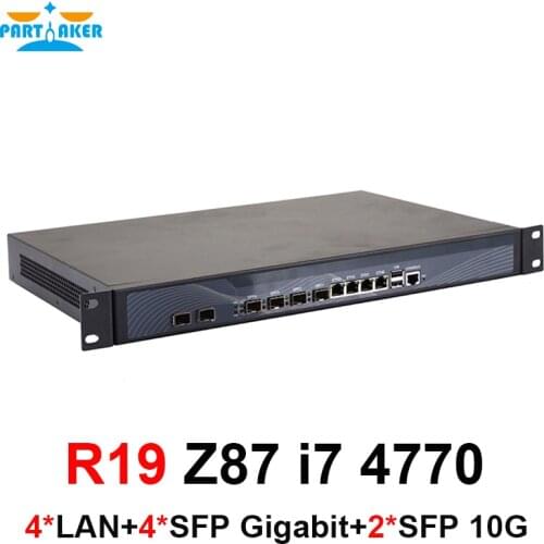 PfSense Rackmount Router OS PC with Core i7 4770 SFP 4 LAN 6 SFP firewall network security 2GB Ram 32GB SSD