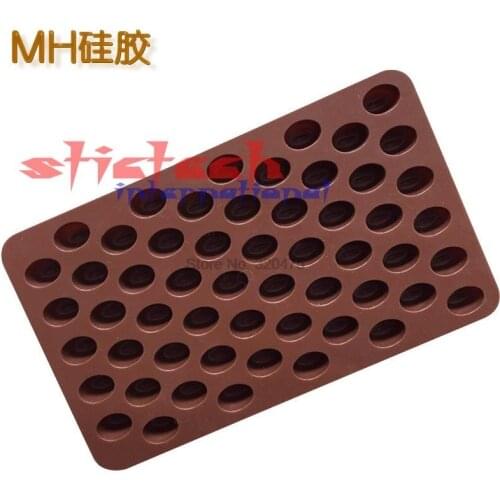 By dhl 500pcs New Arrival High Quality Silicone 55 Cavity Mini Coffee Beans Chocolate Sugar Candy Mold Mould Cake