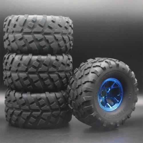 4pc HSI 0701-3004 Rubber Tires Silver Wheel Sets For 1:10 Monster Bigfoot Truck HSP 94111 94188