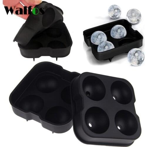 Walfos FOOD GRADE Silicone Ice Cube Tray Ice Ball Maker Party Bar Tool Round Silicone Ice Ball Mold for Whiskey Cocktail