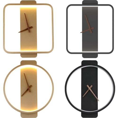 Modern Minimalist Silent Wall Clock LED Lamp Wall Art Living Room Personality Household Watches Silent Wall Clocks Home Decor