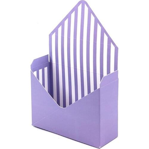 Creative Envelope Fold Flower Storage Box Wedding Engagement Party Decor Polka Dot Stripes Printed Paperboard Packaging Wrapping