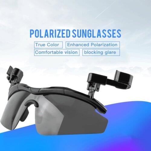 Outdoor Polarized Fishing Glasses Hat Visors Sport Sunglasses Clips Caps Reversible Lens Fishing Biking Hiking Golf Eyewear