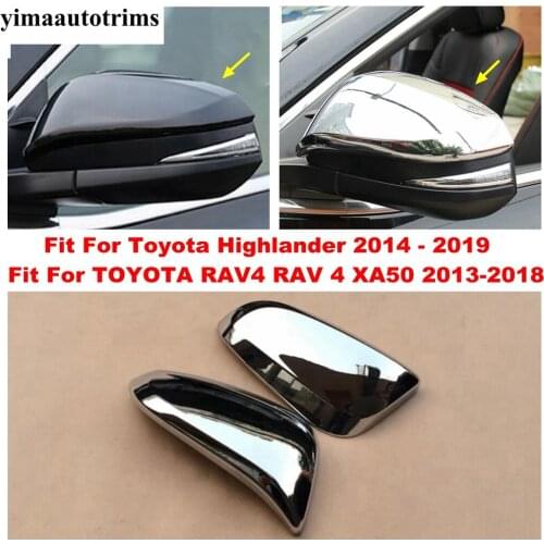 Yimaautotrims Exterior Refit Fit For Toyota Highlander 2014 - 2019 / Rav4 2013-2018 Chrome Rearview Mirror Decoration Cover Trim