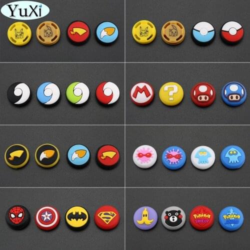 YuXi 4PCS For Joy Con Silicone Joystick Thumb Grip Cover Case Analog Caps For Nintend Switch Ns Joy-Con Controller Stick Grips