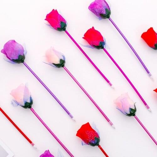 1PCS New Creative Cute Stationery Rose Ballpoint Pen School Supplies Office Material Promotional Pen