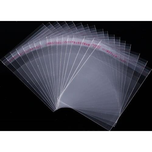100pcs Transparent Self Adhesive Seal Bags OPP Plastic Cellophane Bags Gifts Candy Bag & Pouch Jewelry Packaging Bags