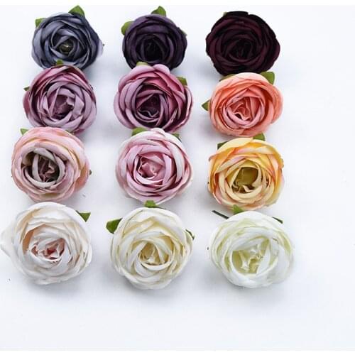 200pcs Silk roses bud diy gifts box christmas decoration for home wedding artificial flower scrapbooking Wrist flower Headwear