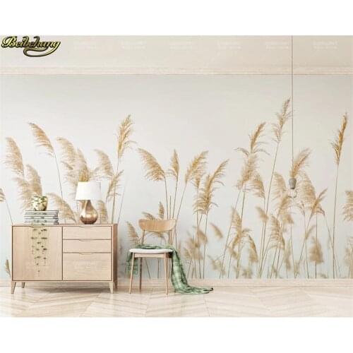 Beibehang Custom photo 3d wallpaper small fresh reed Nordic minimalist modern minimalist TV background wall papel de parede