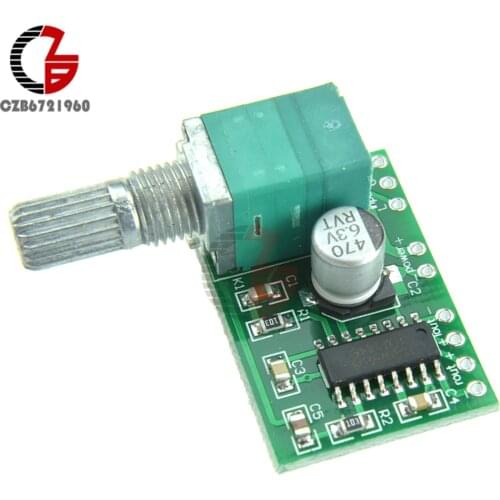 PAM8403 2x3W Super Mini 2 Channel USB Digital Audio Amplifier Board Volume Control with Potentionmeter Switch DC 5V USB Power
