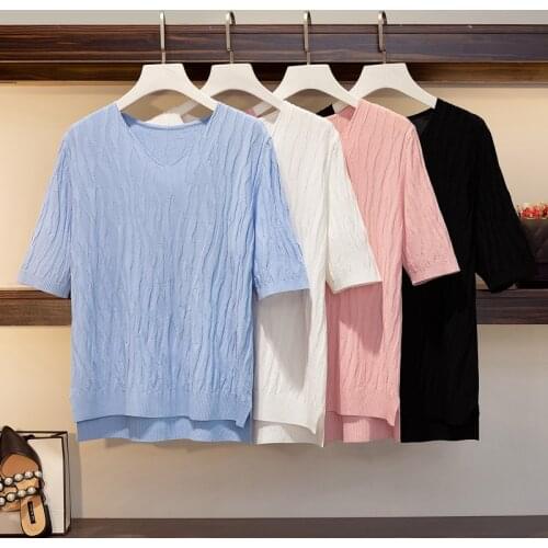 EHQAXIN Women's Knitted T-shirts