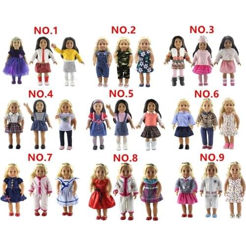Hot sell! 3 set 18 inch doll clothes doll outfit for 18" doll clothes American Princess Dress Many Style for Choice