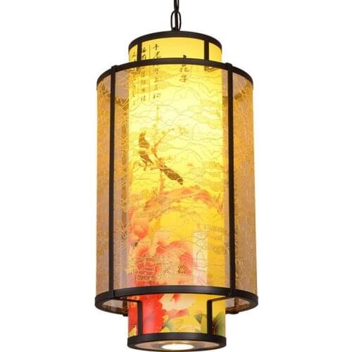 Chinese wind iron art antique Restaurant Hotel chandelier hot pot restaurant tea room Zen sheepskin creative Chinese lantern