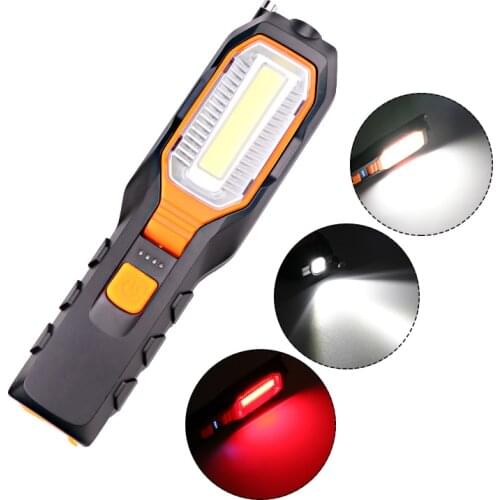 COB Inspection Lamp Magnetic Hand Torch USB Rechargeable Car Maintenance LED Work Lamp Hook Magnet Pick Tools LED Flashlight