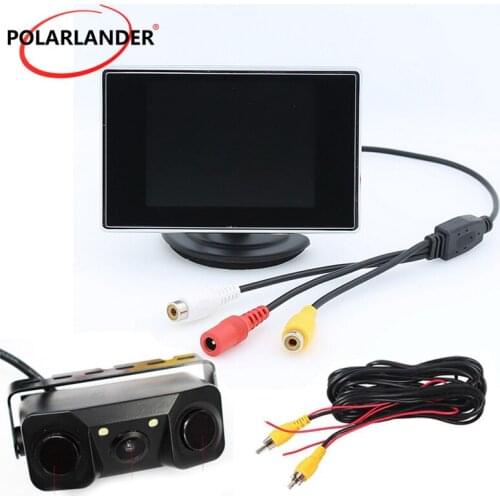 3IN1 Backup Reverse Monitor 3.5 inch TFT Auto TV Car parking sensor 2IN1 reversing camera monitor Car Monitor