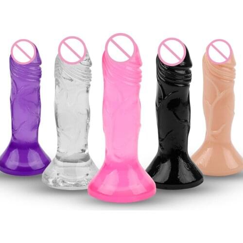Soft Jelly Dildo Realistic Mini Penis Suction Cup Anal Plug Cock Strapon Small Dick Stimulator Sextoys Adult Sex Toys for Woman