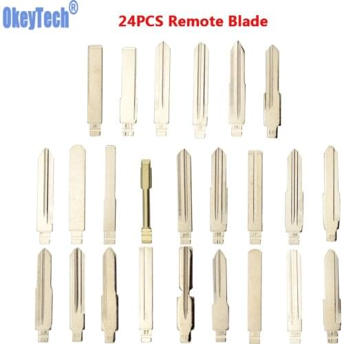 OkeyTech 24PCS/LOT High Quality Metal Blank Uncut Flip KD Remote Key Blades For KD900 Remotes KD B Series NB Series Remotes