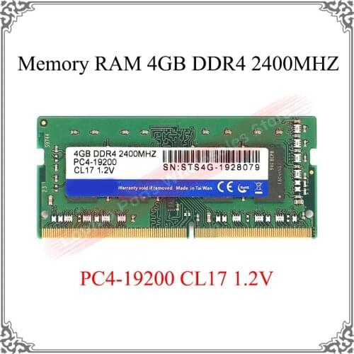 Laptop Memory RAM 4GB DDR4 2400MHZ PC4-19200 CL17 1.2V STS4G-1928079 ddr 4GB Memory Motherboard