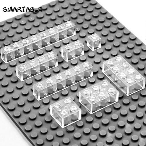 Smartable Transparent Clear Brick Building Blocks Parts Toys For Kid Compatible Major Brand 3005/3004/3010/3009/3008 100g/lot