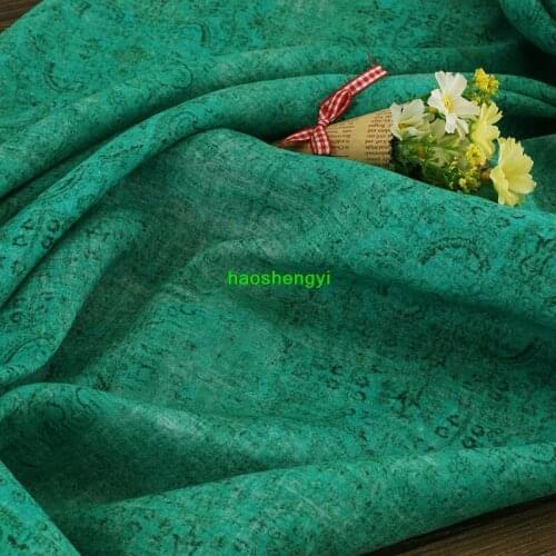 High-quality brand clothing fabrics, robe dresses, Chinese blue dyed style ramie clothing fabrics