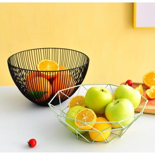 Iron Food Tray Party OrganizerFruit Basket Kitchen Accessories Drain Baskets Light Food Containers Luxury Nordic Decoration