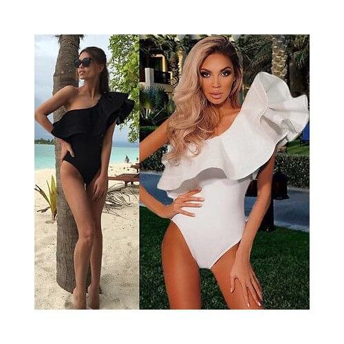 Women Summer Sexy One Shoulder One piece Bikini Swimwear Leotard Tops Party Jumpsuit Romper Bodysuit