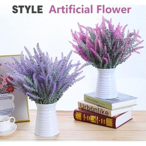 Romantic 1 Bundle Provence Lavender Plastic Wedding Decorative Vase for Home Decor Artificial Flowers Grain Christmas Fake Plant