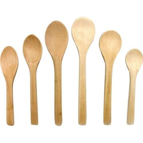 1pc/3pcs Bamboo Jam Spoon Baby Honey Spoon Coffee Spoon Delicate Kitchen Using Condiment Small scoop Teaspoon