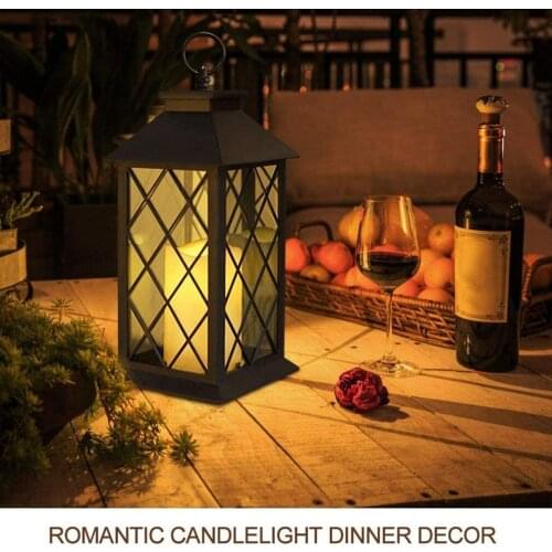 2pcs Solar Lantern LED Outdoor Hanging Waterproof Flickering Flameless Candle Solar Powered Lamp Home Garden Decoration Light