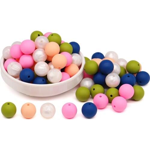 12mm 20pcs Round Silicone Beads Baby Teether Teethin Pacifier Chain For Baby Chewable Toys Mommy Handmaking DIY Silicone Beads